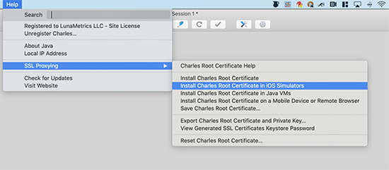 Charles Root Certificate Simulator screen grab