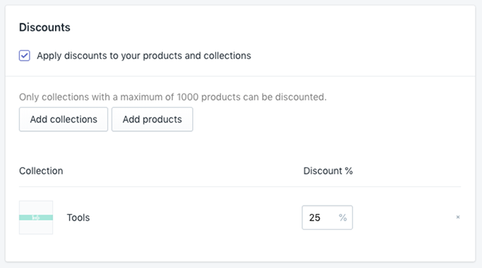 Applying discounts in Launchpad