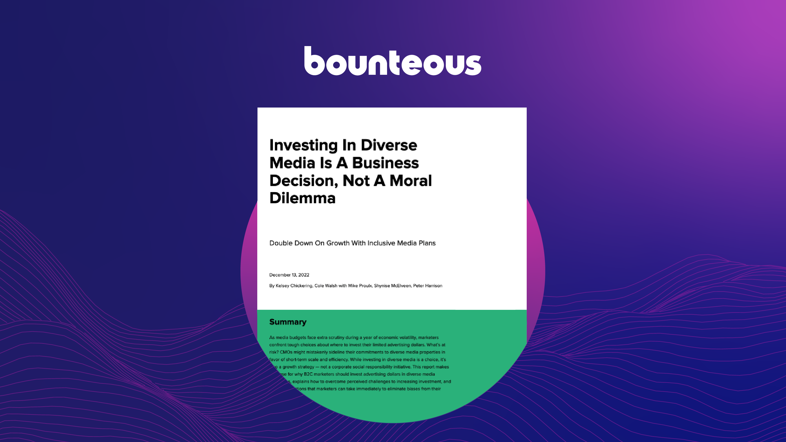 Press Release: Bounteous' Jillian Tate Quoted in Report by Independent Research Firm, 'Investing In Diverse Media Is A Business Decision, Not A Moral Dilemma'
