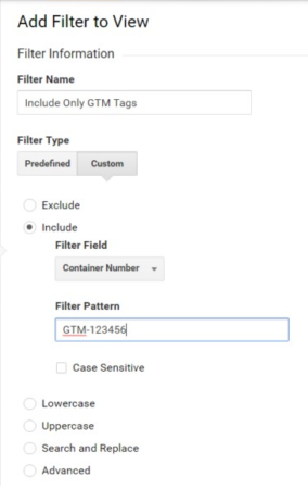 Add an Include Filter for Container ID