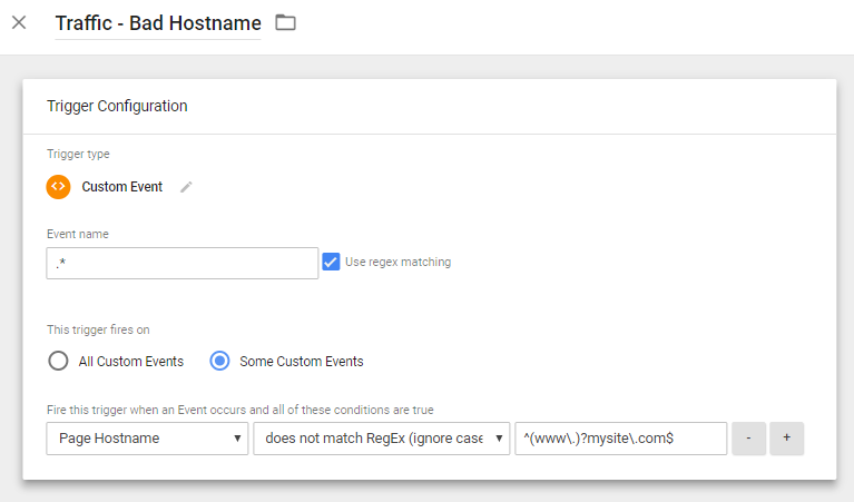 Google Tag Manager Hostname Trigger