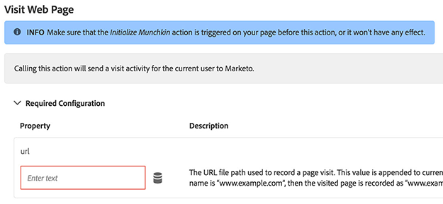 track web page visits adobe launch marketo extension