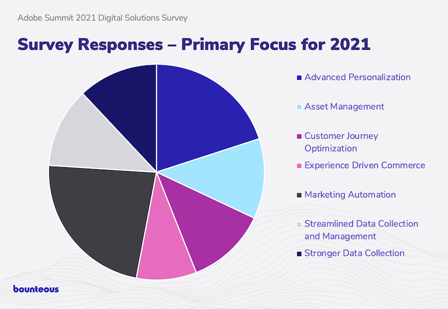pie chart of survey responses for 2021 primary focus