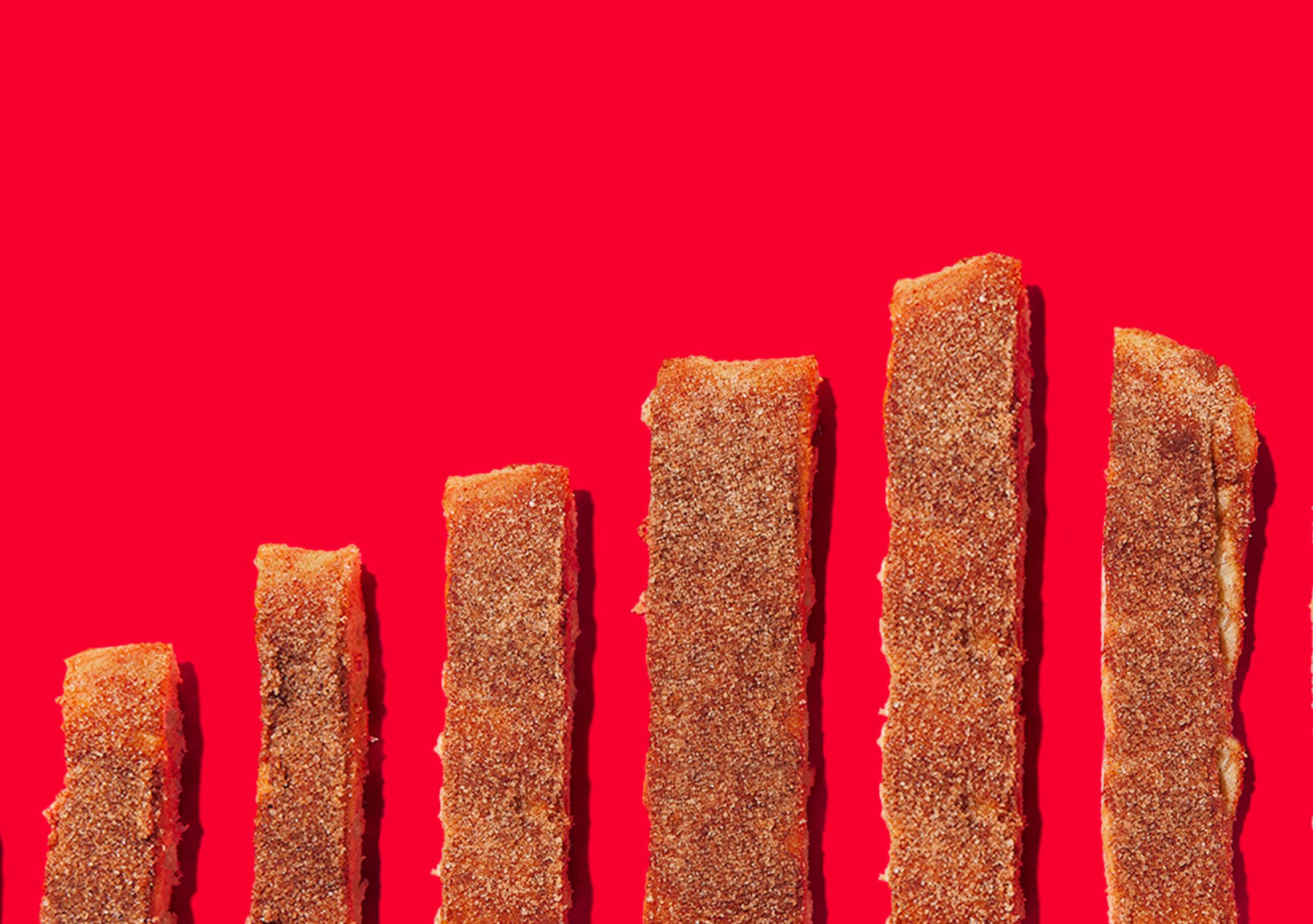 Domino's cinna stix arranged in an artful pattern