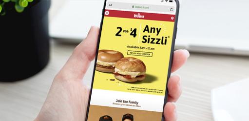 Wawa.com on a smartphone