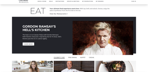 caesars website with gordon ramsey