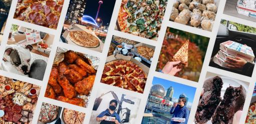 Collage of different Domino's products taken by people on social media