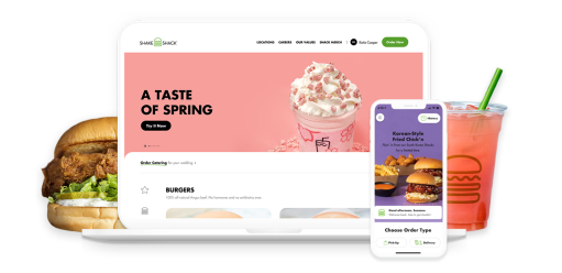 website layout of shake shack