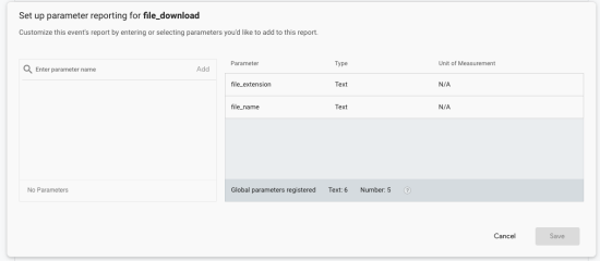 screen shot example of setting up a parameter