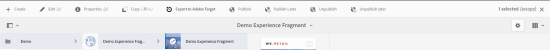 AEM’s UI to export Experience Fragments to Adobe Target