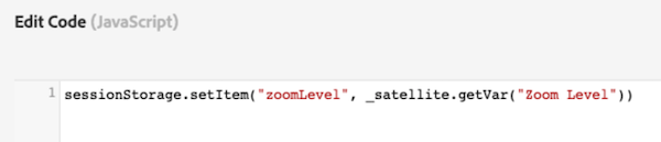 image of a custom code to set zoom level